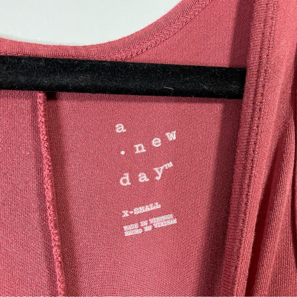 A New Day Pink Casual Boho Sleeveless Tank Top Stretchy Midi Dress Size XS - Picture 3 of 6